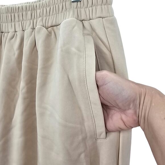 Naked Wardrobe Womans size XL Make You Sweat Oversized Sweatpants in Nude NWOT - Picture 2 of 8